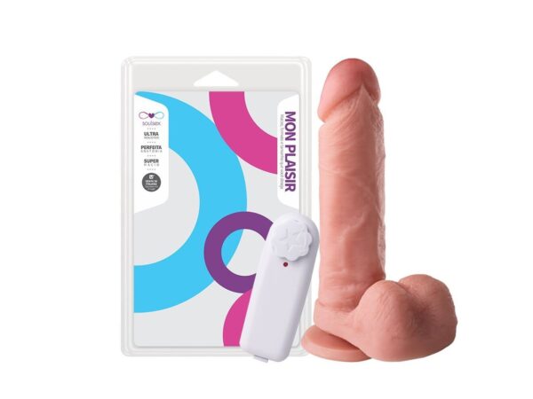 Prótese 19 x 4,5 cm com Escroto, Vibrador e Ventosa So - Image 2