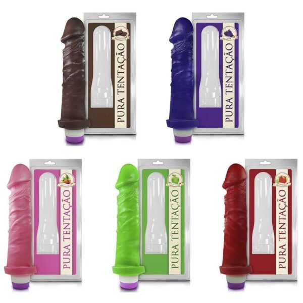 Prótese Frutada 18 x 4,4 cm Aroma com Vibrador Interno Sexy Fantasy