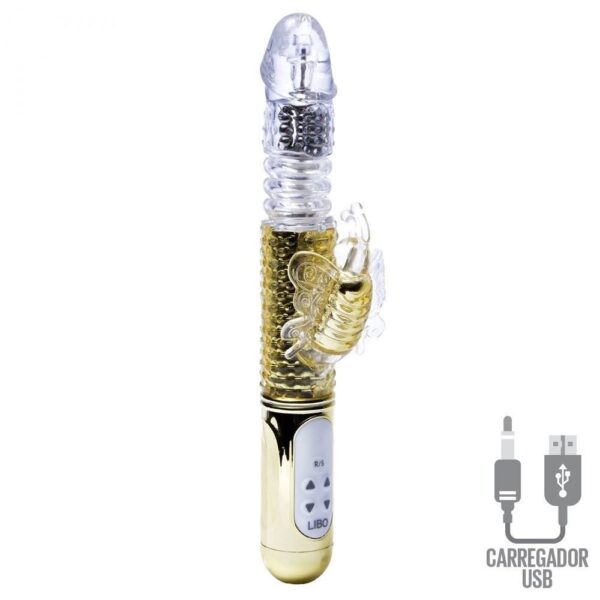 Vibrador Rabbit Rotativo Sobe Desce Metalizado - Image 3