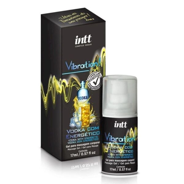 Gel Excitante para Massagem Vibration Vodka com Energético Extra Forte 17 ml Intt