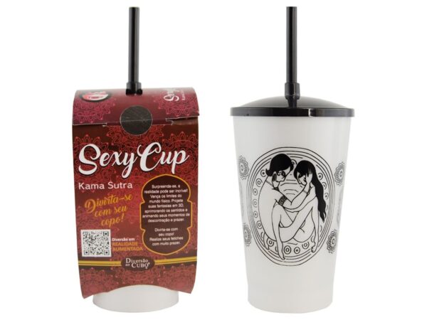 Copo de Realidade Aumentada Sexy Cup Kama Sutra com Led