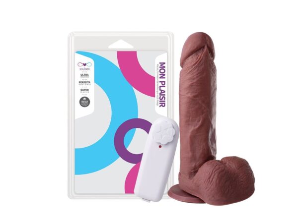 Prótese 19 x 4,5 cm com Escroto, Vibrador e Ventosa So - Image 3