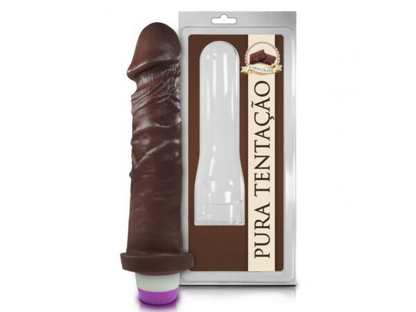 Prótese Frutada 18 x 4,4 cm Chocolate com Vibrador Sexy Fantasy