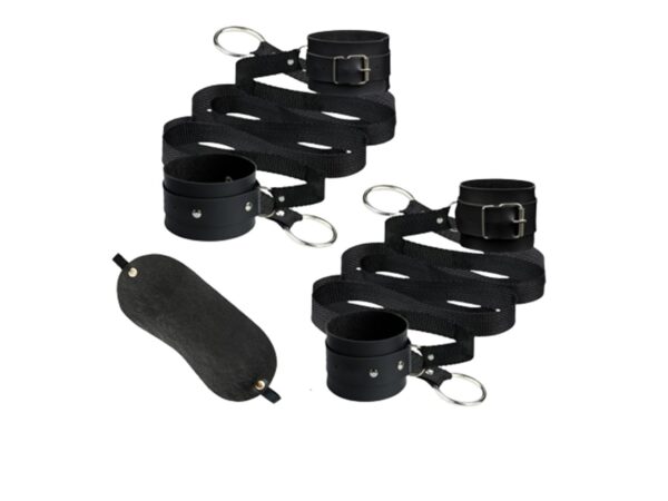 Kit Bondage com Algema, Tornozeleira e Venda - Êxtase