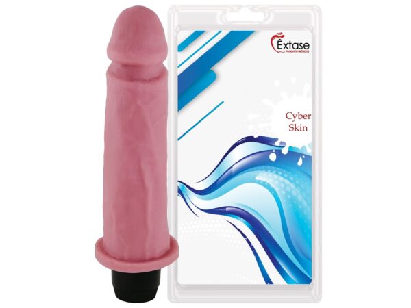 Prótese 17 x 4,2 cm com Vibrador Interno em Cyber Skin Êxtase - Image 2